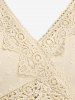 Plus Size Guipure Lace Panel Swiss Dot Ruffles Butterfly Sleeves A Line Dress -  