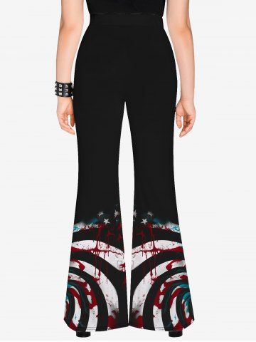 Gothic American Flag Print Flare Pants