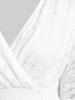 Robe de Mariage Plissée Superposée à Manches Bouffantes de Grande Taille - Blanc L | US 12