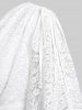 Plus Size Flutter Sleeves Cinched Ruched Surplice Lace Wedding Dress -  