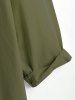 Cotton and Linen Textured Front Pocket Long Sleeves Pullover Shirt -  