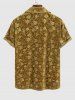 Short Sleeves Rose Jacquard Velour Shirt -  