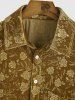Short Sleeves Rose Jacquard Velour Shirt -  