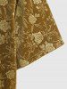 Short Sleeves Rose Jacquard Velour Shirt -  