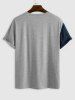100% Cotton WEST COAST Colorblock Two Tone Tee -  