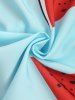 Lapel Collar Watermelon Print Beach Vacation Short Sleeves Shirt -  
