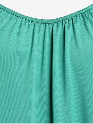 Plus Size Lace Trim Ruched Short Sleeve T-Shirt