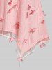 Plus Size Lace Panel Butterfly Handkerchief Tank Top -  
