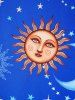 Celestial Sun Moon Star Allover Print Colorblock Vintage Dress -  
