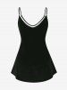 Haut à Bretelle Ajustable Gothique Fleur Sang Imprimé à Epaule (Sans Dos) - Noir 1X | US 14-16