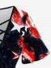 Plus Size American Flag Print Crisscross Short Sleeve T-Shirt -  