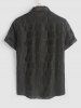 Rose Jacquard See-through Design Short Sleeves Shirt -  