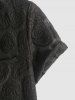Rose Jacquard See-through Design Short Sleeves Shirt -  