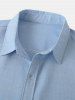 Chemise de Base Décontractée en Couleur Unie à Manches Courtes - Bleu clair XXL