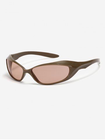 Futuristic Style Techwear Wraparound Sunglasses - OAK BROWN