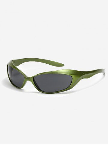 Futuristic Style Techwear Wraparound Sunglasses - HAZEL GREEN