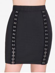 Plus Size Buckle Split Skirt -  