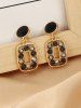 Vintage Square Decor Rhinestone Drop Earrings -  