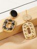 Vintage Square Decor Rhinestone Drop Earrings -  