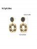 Vintage Square Decor Rhinestone Drop Earrings -  