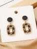 Vintage Square Decor Rhinestone Drop Earrings -  