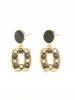 Vintage Square Decor Rhinestone Drop Earrings -  