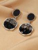 Vintage Faux Crystal Decor Drop Earrings -  