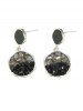 Vintage Faux Crystal Decor Drop Earrings -  