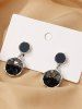 Vintage Faux Crystal Decor Drop Earrings -  