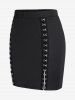 Plus Size Buckle Split Skirt -  