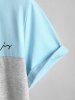 Paris Pattern Colorblock Short Sleeves T-shirt -  