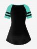 Gothic Skull Flower Rabbit Print Raglan Shoulder Short Sleeve T-Shirt -  