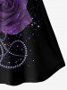 Plus Size Flower Butterfly Glitter Print Cami Top (Adjustable Shoulder Strap) -  