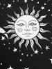 Celestial Sun Moon Star Print Cold Shoulder Crisscross Asymmetric Midi Dress -  