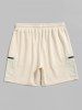Colorblock Zip Pocket Design Sports Cargo Shorts -  