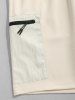 Colorblock Zip Pocket Design Sports Cargo Shorts -  