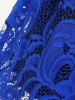 T-shirt à Bretelle Ajustable en Dentelle 2 en 1 à Lacets de Grande Taille - Bleu 4X | US 26-28
