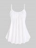 Plus Size Lace Up Net Ombre Short Sleeves Blouse and Ruched Cami Top (Adjustable Shoulder Strap) - Pourpre  L | US 12