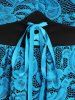 Plus Size Lace-up Double Layered Lace 2 in 1 T-Shirt -  