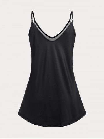 Plus Size & Curve Butterfly Skull Print Gothic Flowy Tank Top (Adjustable Straps)