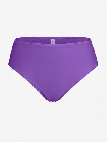 Plus Size Tummy Control Ruched Skirt and Briefs Swim Bottom Set