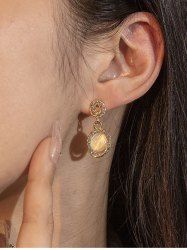 Bead and Rhinestone Drop Earrings -  