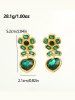 Vintage Heart Flower Faux Gem Drop Earrings -  