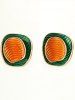 Vintage Colorblock Stud Earrings -  