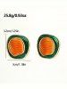 Vintage Colorblock Stud Earrings -  