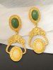 Vintage Faux Gemstone Drop Earrings -  
