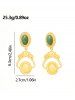 Vintage Faux Gemstone Drop Earrings -  