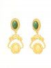 Vintage Faux Gemstone Drop Earrings -  