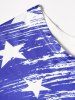Plus Size Star Striped Print Skew Neck Patriotic T Shirt -  