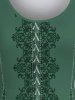 Robe à Manches Courtes et à Imprimé Cachemire Grande-Taille - Vert profond 3X | US 22-24